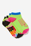 2 Pk Of Ankle Socks, EZRA FLORAL MAXIMALIST (S/M) - alternate image 1