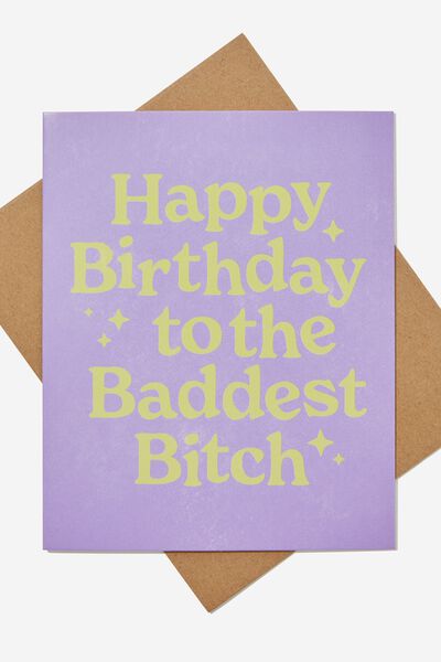 Funny Birthday Card, RG USA HAPPY BIRTHDAY BADDEST BITCH!