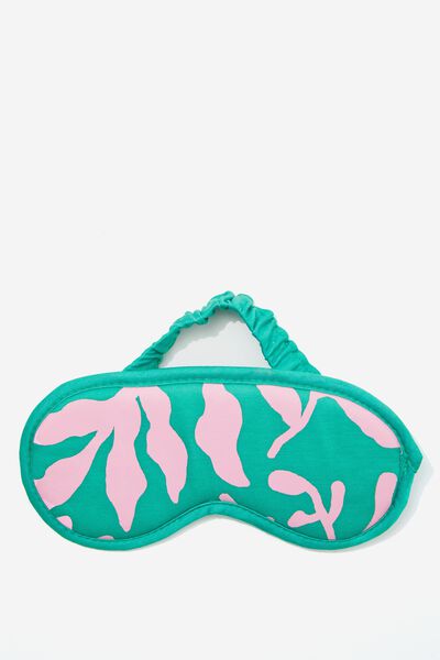Off The Grid Eyemask, ABSTRACT FOLIAGE JUNGLE TEAL
