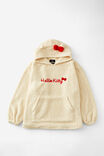 Collab Teddy Slounge Around Oversized Hoodie, LCN SAN HELLO KITTY BOW - alternate image 1