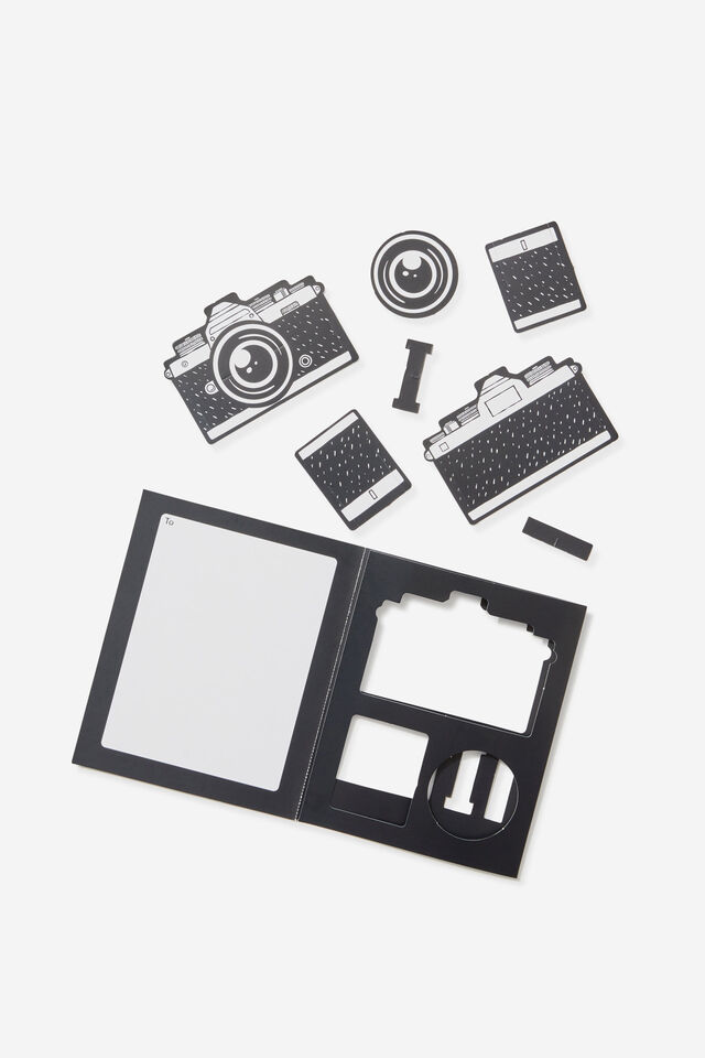 Luxe Nice Card, SAY CHEESE CAMERA BLACK POP-OUT