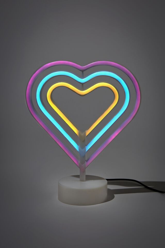Shaped Desk Lamp, RAINBOW HEART