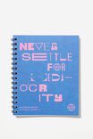 A5 Campus Notebook Recycled, NEVER SETTLE FOR MEDIOCRITY BLUE - alternate image 1