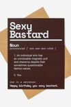 Funny Birthday Card, BROWN BLUE SEXY BASTARD! - alternate image 1