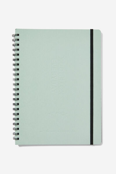 A4 Everyday Notebook, SMOKE GREEN DEBOSSED