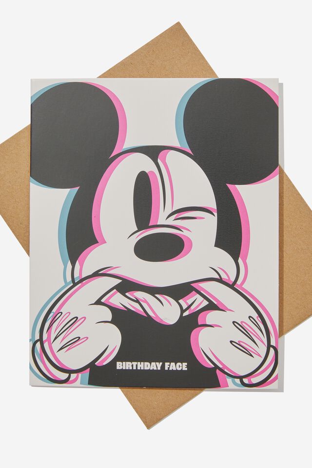 Disney Funny Birthday Card, LCN MICKEY BIRTHDAY FACE