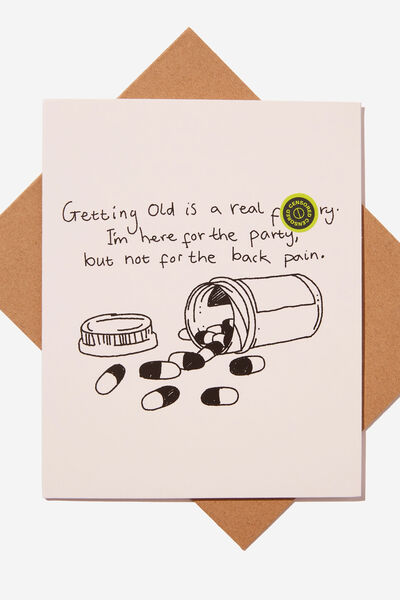 Funny Birthday Card, GETTING OLD BACK PAIN!!