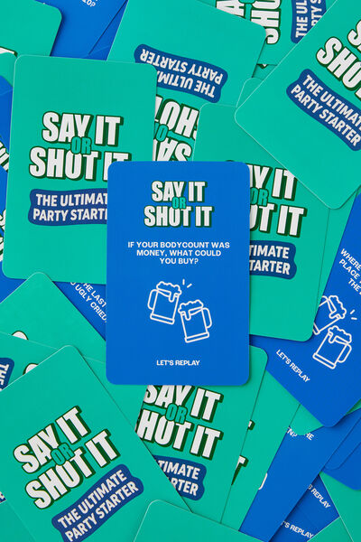 Lets Replay - Say It Or Shot It Mini Card Game, MULTI