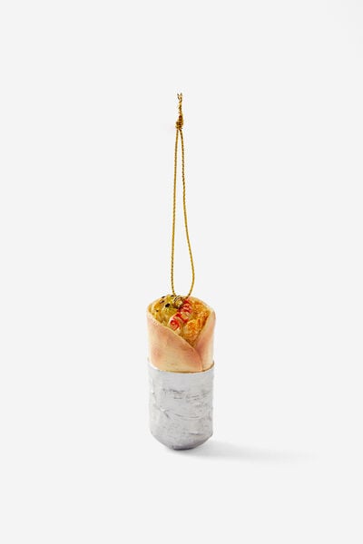 Resin Christmas Ornament, BURRITO IN FOIL