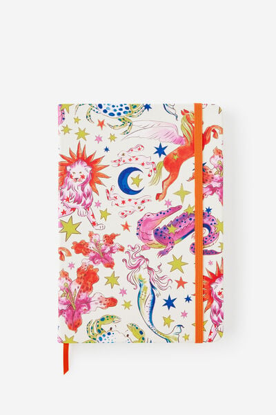A5 Hard Lined Notetaker Notebook, ECRU CELESTIAL