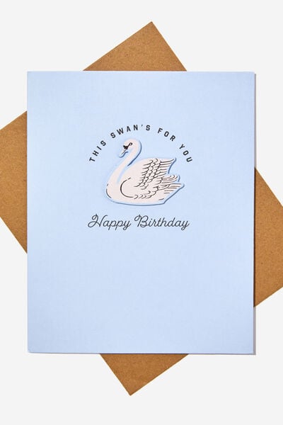 Premium Nice Birthday Card, THIS SWANS FOR YOU