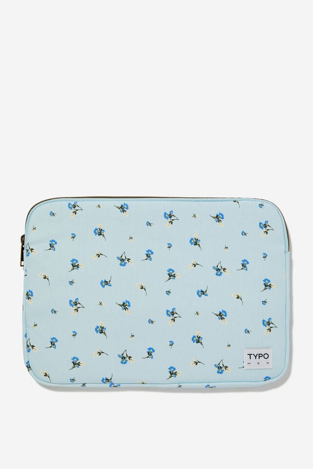 Take Me Away 13 Inch Laptop Case, MEADOW DITSY ARCTIC BLUE