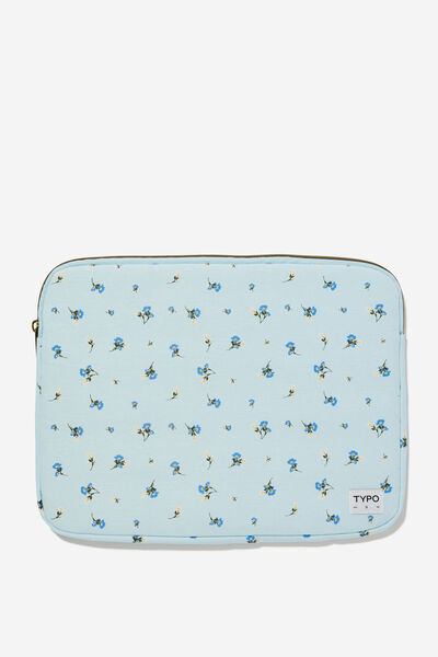 Take Me Away 15 Inch Laptop Case, MEADOW DITSY ARCTIC BLUE