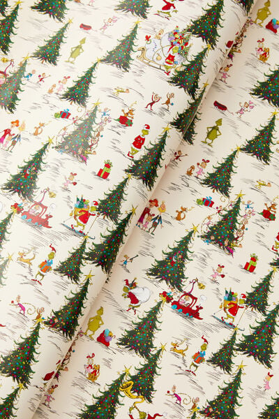 Christmas Wrapping Paper Roll, LCN DRS THE GRINCH SNOW SCENE