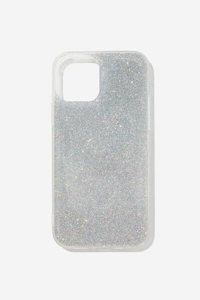 Protective Phone Case Iphone 12, 12 Pro, SILVER GLITTER