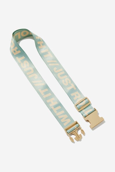Luggage Strap, JUST ROLL WITH IT/ SMOKE GREEN