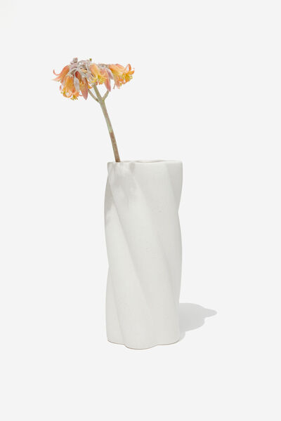 Mystic Minded Vase, WHITE SPECKLE DAISY TWIST