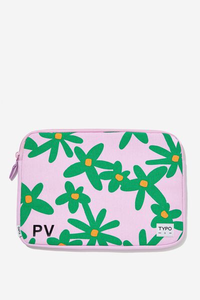 Personalised Take Me Away 13  Laptop Case, PAPER DAISY GREEN & CANTELOPE