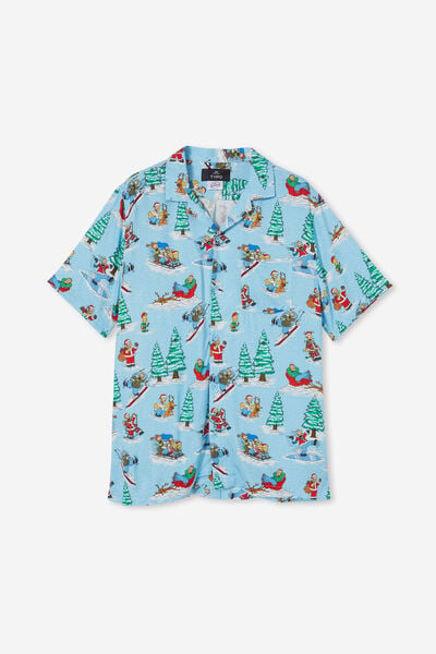 Christmas Party Shirt, LCN SIM THE SIMPSONS SKI SLOPES