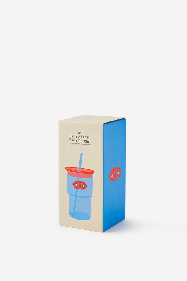 Love A Latte Glass Tumbler, SMILE