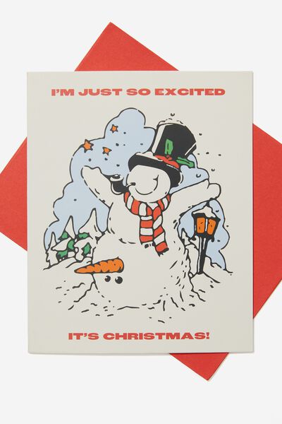 Christmas Card 2023, I M JUST SO EXCITED SNOWMAN!