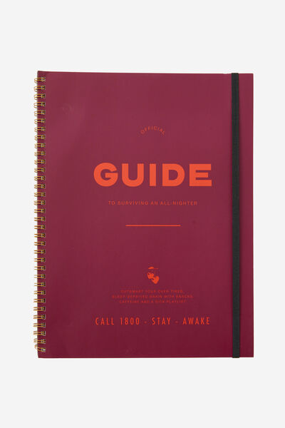 A4 Spinout Notebook, OFFICIAL GUIDE MERLOT RED
