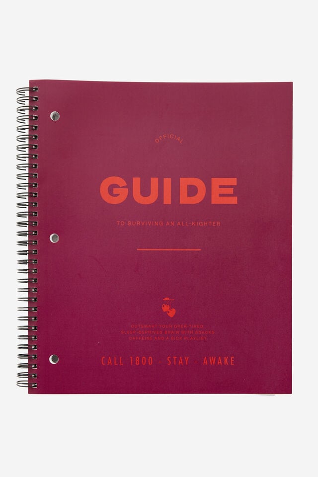 College Ruled Campus Notebook, OFFICIAL GUIDE MERLOT RED