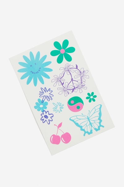 Temporary Tattoo Pack, SOFT POP FLORAL