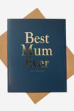 Mother's Day Card, BEST MUM EVER NAVY GOLD - alternate image 1