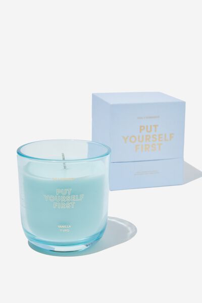Daily Reminder Candle, ARCTIC BLUE PUT YOURSELF FIRST