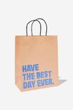 Get Stuffed Gift Bag - Medium, HAVE THE BEST DAY EVER PEACH BLUE