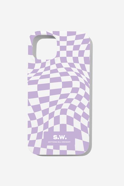 Personalised Slimline Recycled Phone Case Iphone 11, PALE LAVENDER CHECK