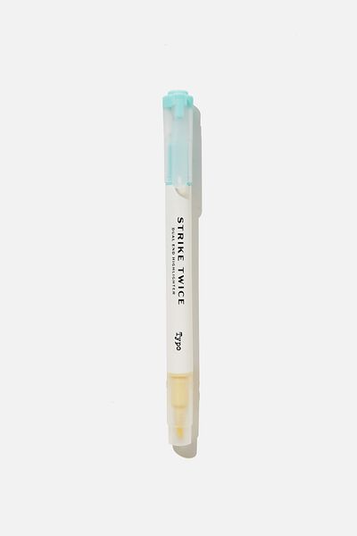 Strike Twice Dual End Highlighter, YELLOW BLUE