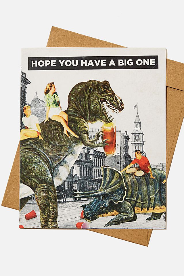 Funny Birthday Card, DINOSAURS HAVE A BIG ONE