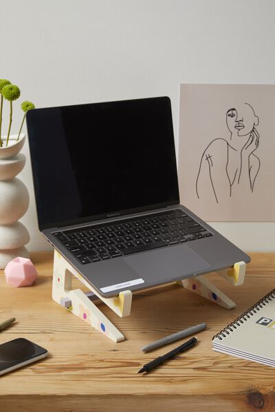 Collapsible Laptop Stand, MULTI COLOUR DRAWN DAISY