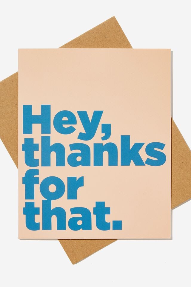 Thank You Card, HEY THANKS FOR THAT PEACH BLUE