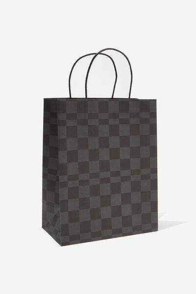 Get Stuffed Gift Bag - Medium, BLACK CHECKERBOARD