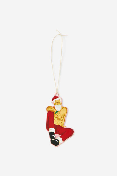 Die Cut Gift Tag 5Pk, NAUGHTY SANTA