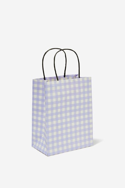 Get Stuffed Gift Bag - Small, SOFT LILAC GINGHAM