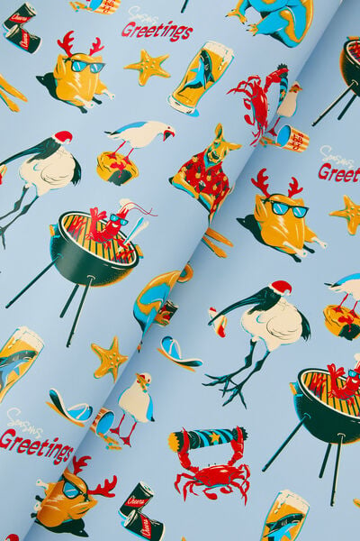 30M Christmas Wrapping Paper Roll, AUSSIE SEASONS GREETINGS