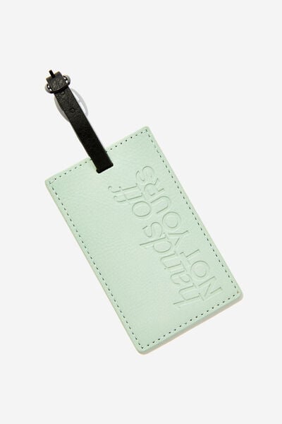 Off The Grid Luggage Tag, HANDS OFF/ SMOKE GREEN