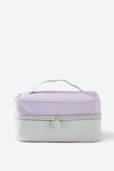 3 Fold Hanging Cosmetic Case, CONCRETE/LAVENDER HAZE