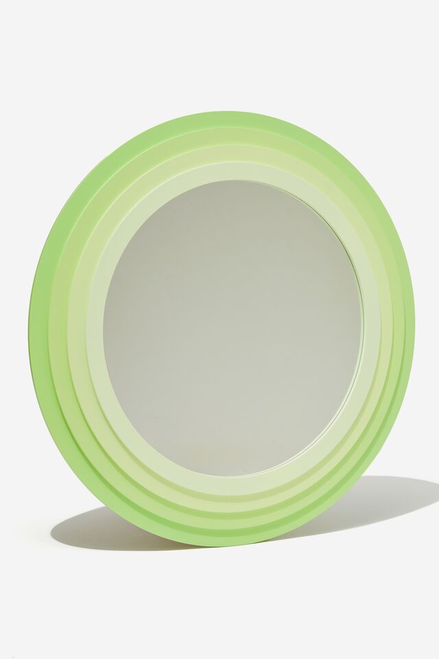 Shaped Wall Mirror, ROUND GREEN OMBRE