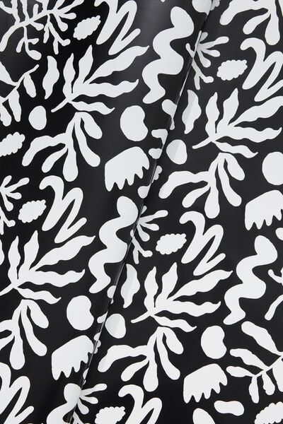 Roll Wrapping Paper, ABSTRACT FOLIAGE BLACK AND WHITE INVERT