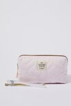 Florence Pencil Case, QUILTED WHISPER PINK HEART