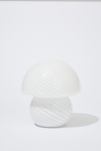 Glass Lamp, WHITE SWIRL