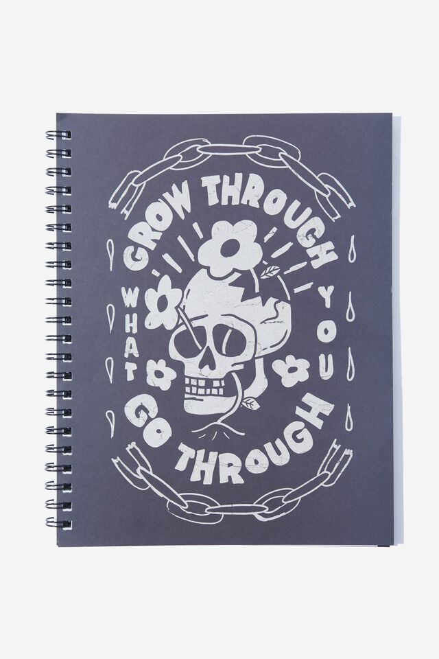 A4 Campus Notebook Recycled, SKULL GROW THROUGH WHAT YOU GO THROUGH
