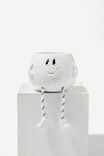 Midi Shaped Planter, ETCHED FACE WHITE CORD ROPE LEGS - alternate image 1