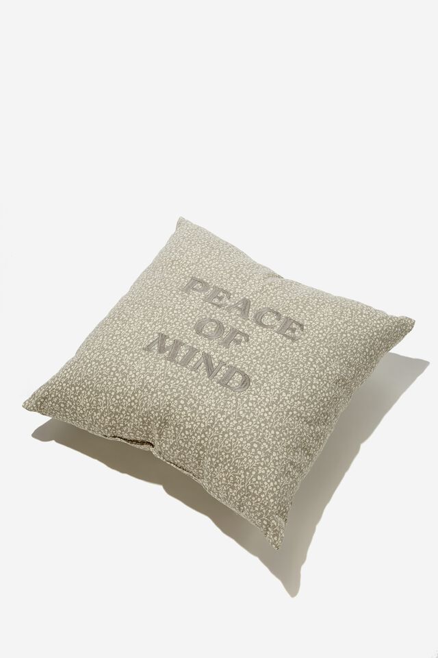 Square Cushion, COOL GREY MEADOW DITSY PEACE OF MIND