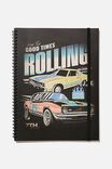 A4 Spinout Notebook Recycled, RETRO CAR VIBES